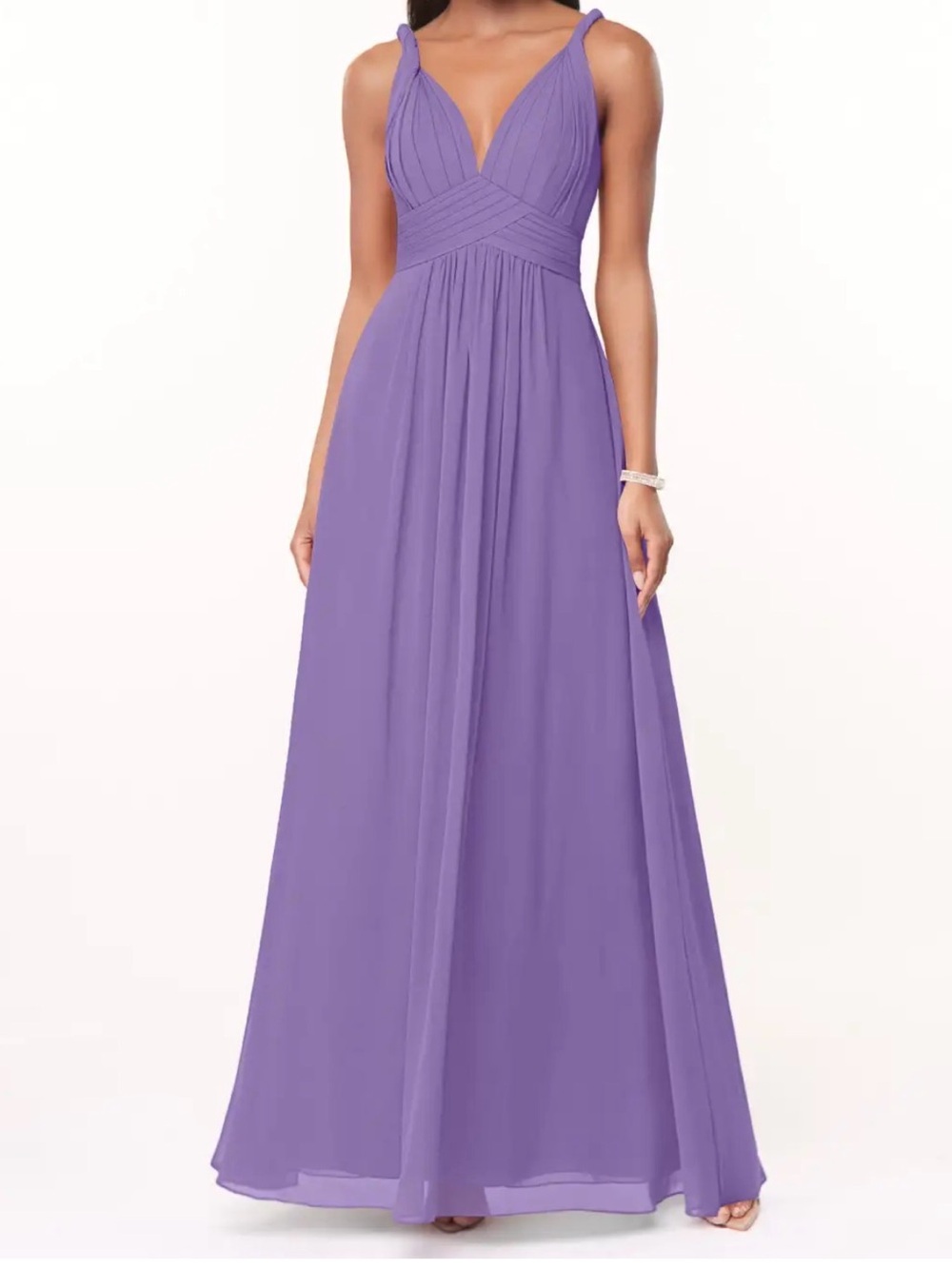 Tahiti A-Line Pleated Chiffon Dress